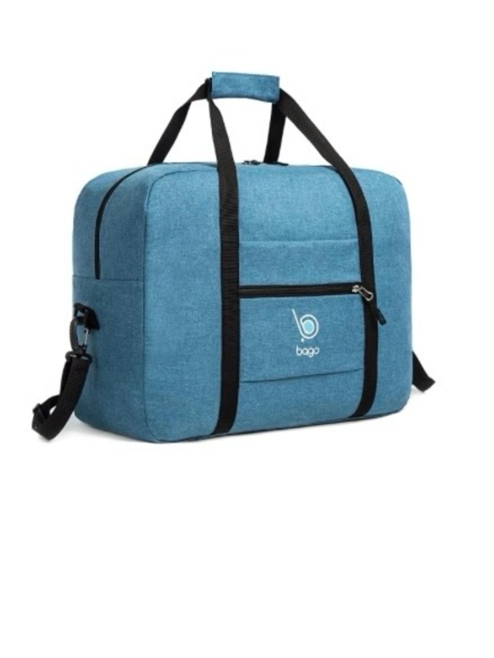 NWOT Bago Foldable Airline Personal Item Duffel Bag Blue 18X14 X8 in